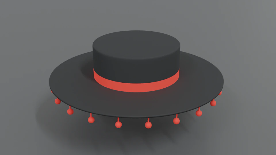 cartoon spanish hat 3D Model .c4d .max .obj .3ds .fbx .stl .blend 