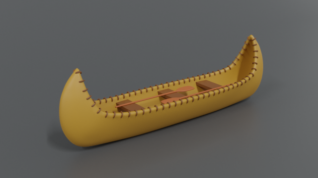 cartoon native american indian canoe 3Dモデル .c4d .max .obj .3ds .fbx .stl .blend 