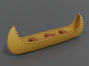 cartoon native american indian canoe 3D Model