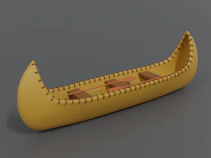 Canoa Indiana Nativa Americana Dos Desenhos Animados Modelo 3D