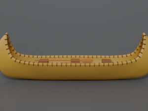 cartoon native american indian canoe 3Dモデル