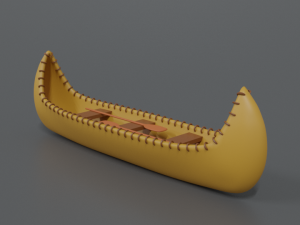 cartoon native american indian canoe 3Dモデル