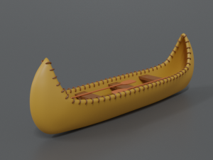 cartoon native american indian canoe 3Dモデル