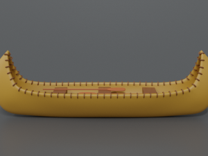 cartoon native american indian canoe 3Dモデル