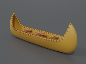 cartoon native american indian canoe 3Dモデル