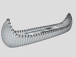 cartoon native american indian canoe 3Dモデル