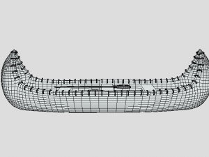 cartoon native american indian canoe 3Dモデル