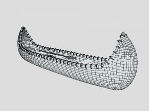 cartoon native american indian canoe 3Dモデル