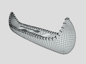 cartoon native american indian canoe 3Dモデル