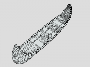 cartoon native american indian canoe 3Dモデル