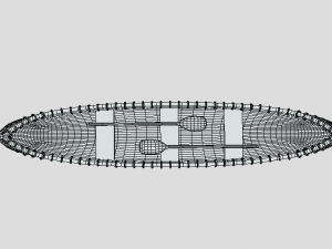 cartoon native american indian canoe 3Dモデル
