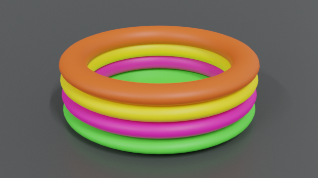 low poly cartoon outdoor rubber swimming pool 3D Model .c4d .max .obj .3ds .fbx .stl .blend 