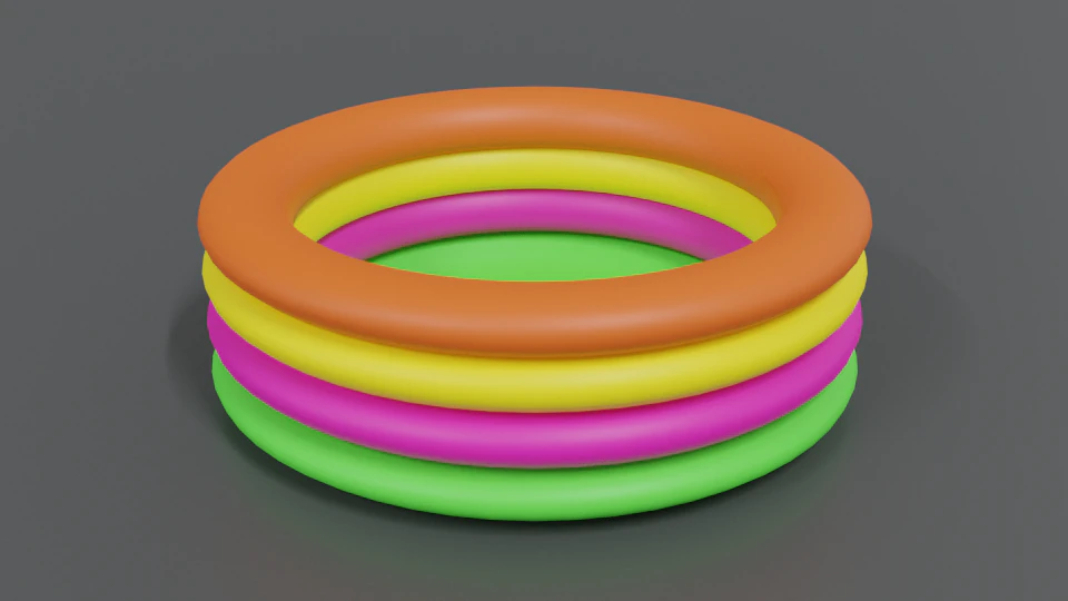 low poly cartoon outdoor rubber swimming pool 3D Model .c4d .max .obj .3ds .fbx .stl .blend 