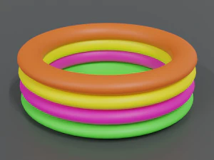 low poly cartoon outdoor rubber swimming pool 3D Model