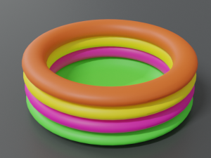 low poly cartoon outdoor rubber swimming pool 3D Model