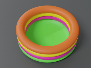 low poly cartoon outdoor rubber swimming pool 3D Model