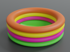 low poly cartoon outdoor rubber swimming pool 3D Model