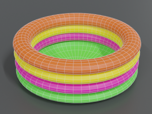 low poly cartoon outdoor rubber swimming pool 3D Model