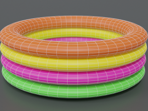 low poly cartoon outdoor rubber swimming pool 3D Model