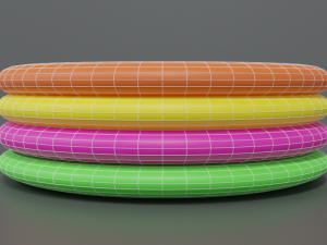 low poly cartoon outdoor rubber swimming pool 3D Model