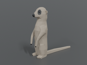 low poly cartoon meerkat Model 3D