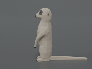 low poly cartoon meerkat 3D मॉडल