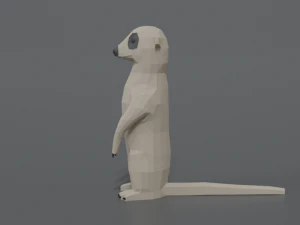 low poly cartoon meerkat 3D Model