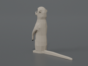 low poly cartoon meerkat 3D मॉडल