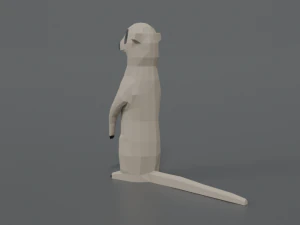 low poly cartoon meerkat 3D Model