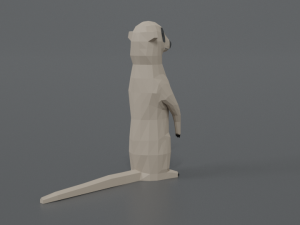 low poly cartoon meerkat 3D मॉडल