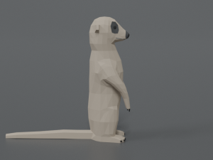 low poly cartoon meerkat 3D मॉडल
