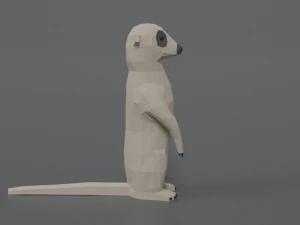 low poly cartoon meerkat 3D Model