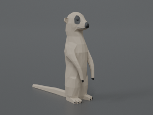 low poly cartoon meerkat 3D मॉडल