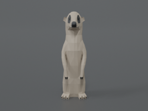 low poly cartoon meerkat 3D मॉडल