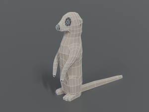 low poly cartoon meerkat 3D मॉडल
