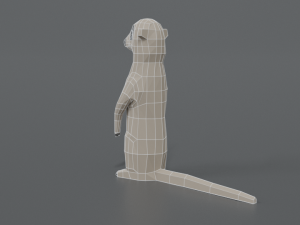 low poly cartoon meerkat 3D मॉडल