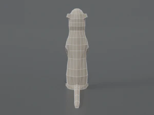 low poly cartoon meerkat 3D Model