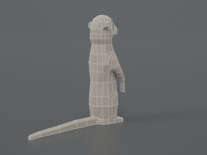 low poly cartoon meerkat 3D मॉडल