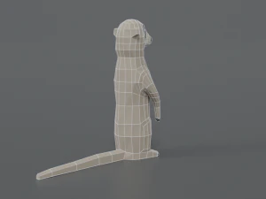 low poly cartoon meerkat 3D Model