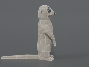 low poly cartoon meerkat 3D मॉडल