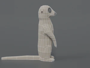 low poly cartoon meerkat 3D Model