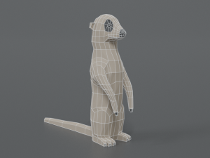 low poly cartoon meerkat 3D मॉडल