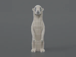 low poly cartoon meerkat 3D Model