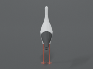 low poly cartoon stork 3Dモデル