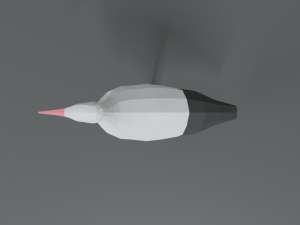 low poly cartoon stork 3Dモデル