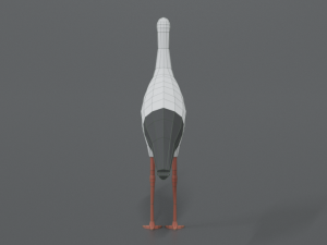 low poly cartoon stork 3Dモデル