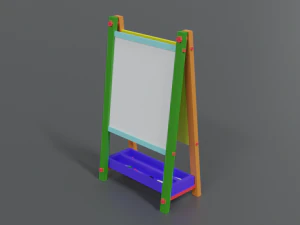Низкополигональная мультяшная доска для рисования и письма детей 3D Модель