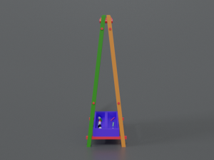 low poly cartoon kids drawing and writing board 3D Model
