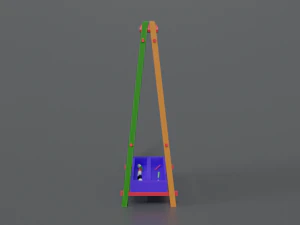 low poly cartoon kids drawing and writing board 3D Model