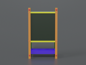 low poly cartoon kids drawing and writing board 3D Model